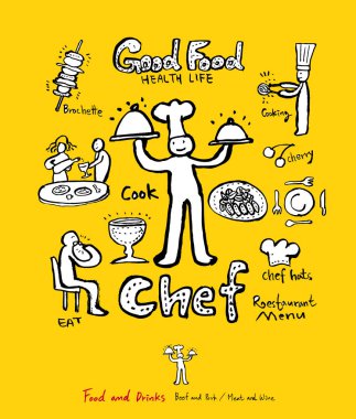 Restoran poster / yarım yamalak gıda menü resimleri - vektör