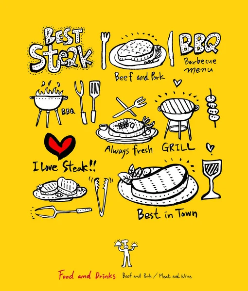 Restoran poster / yarım yamalak gıda menü resimleri - vektör