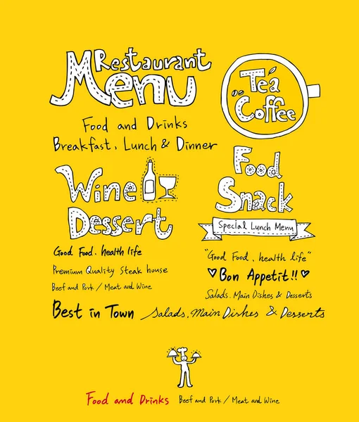 Restoran poster / yarım yamalak gıda menü resimleri - vektör