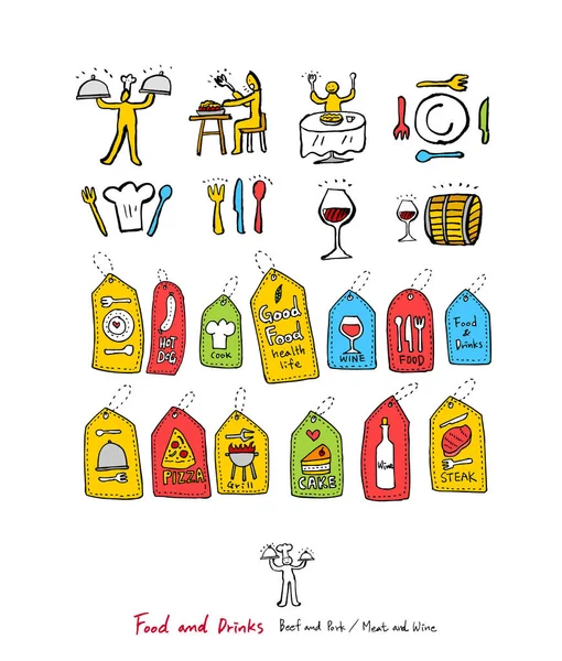 Restoran poster / yarım yamalak gıda menü resimleri - vektör