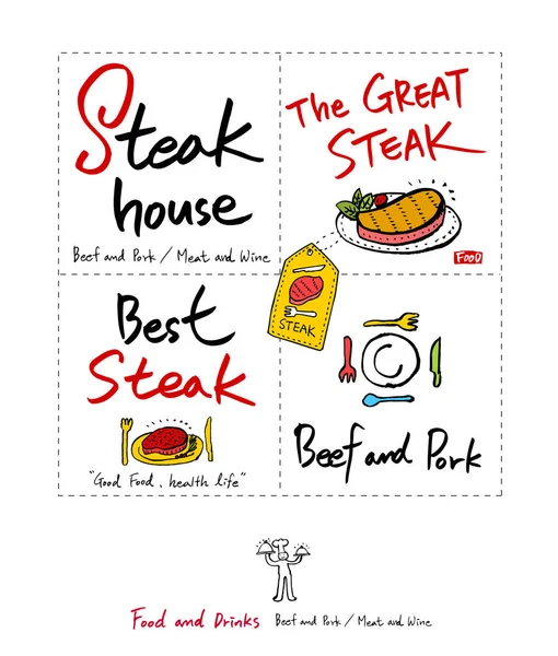 Restoran poster / yarım yamalak gıda menü resimleri - vektör