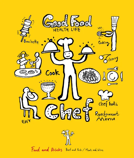 Restoran poster / yarım yamalak gıda menü resimleri - vektör