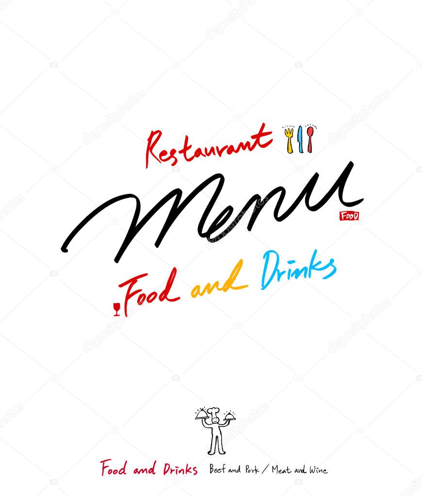 Restaurant poster / Sketchy food menu illustrations - vector
