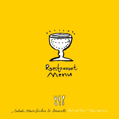 Restoran poster / yarım yamalak gıda menü resimleri - vektör