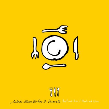 Restoran poster / yarım yamalak gıda menü resimleri - vektör