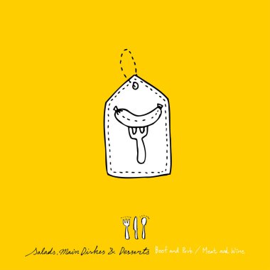 Restoran poster / yarım yamalak gıda menü resimleri - vektör