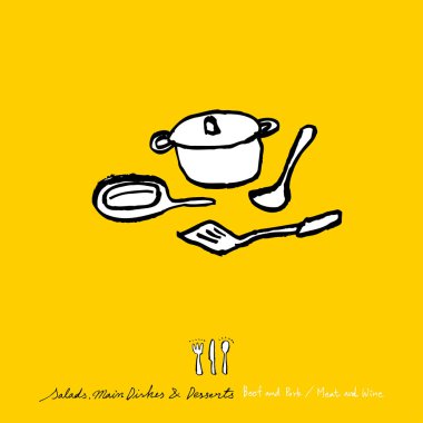 Restoran poster / yarım yamalak gıda menü resimleri - vektör