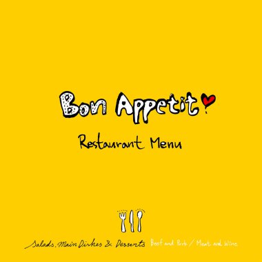 Restoran poster / yarım yamalak gıda menü resimleri - vektör