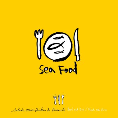 Restoran poster / yarım yamalak gıda menü resimleri - vektör