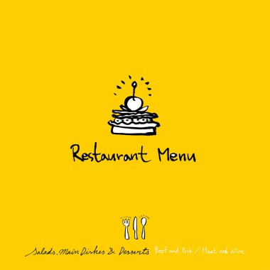 Restoran poster / yarım yamalak gıda menü resimleri - vektör