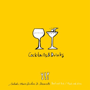 Restoran poster / yarım yamalak gıda menü resimleri - vektör