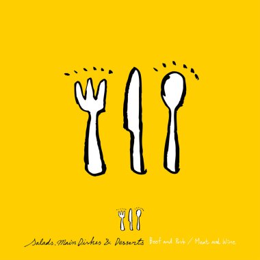 Restoran poster / yarım yamalak gıda menü resimleri - vektör