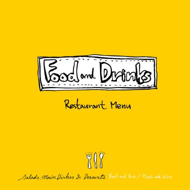 Restoran poster / yarım yamalak gıda menü resimleri - vektör