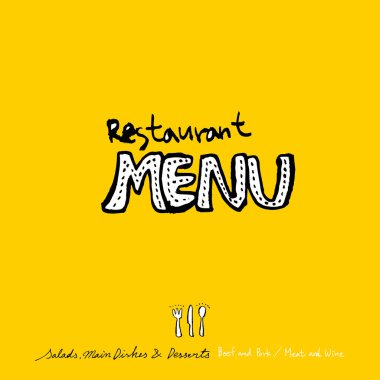 Restoran poster / yarım yamalak gıda menü resimleri - vektör