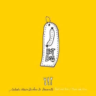 Restoran poster / yarım yamalak gıda menü resimleri - vektör