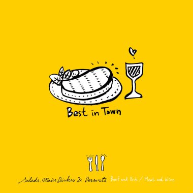 Restoran poster / yarım yamalak gıda menü resimleri - vektör