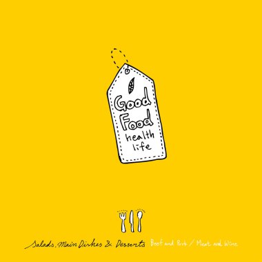 Restoran poster / yarım yamalak gıda menü resimleri - vektör