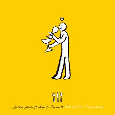 Restoran poster / yarım yamalak gıda menü resimleri - vektör