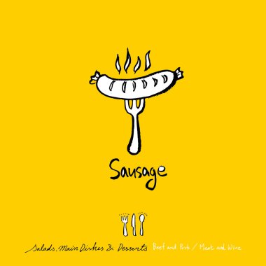 Restoran poster / yarım yamalak gıda menü resimleri - vektör