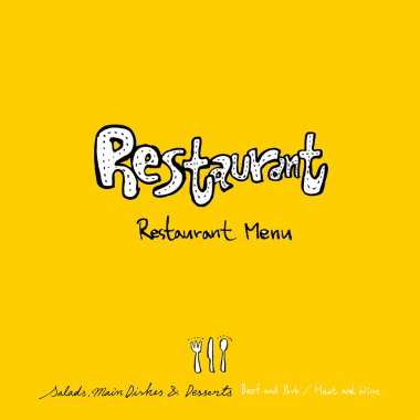 Restoran poster / yarım yamalak gıda menü resimleri - vektör