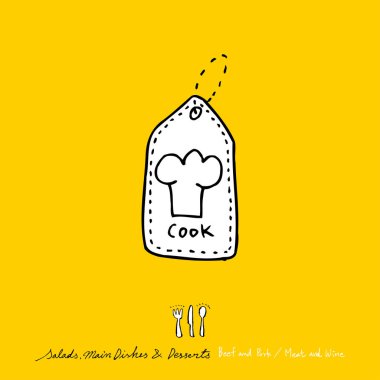 Restoran poster / yarım yamalak gıda menü resimleri - vektör