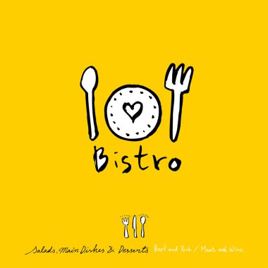 Restoran poster / yarım yamalak gıda menü resimleri - vektör