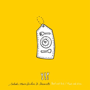 Restoran poster / yarım yamalak gıda menü resimleri - vektör