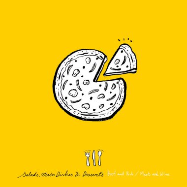 Restoran poster / yarım yamalak gıda menü resimleri - vektör