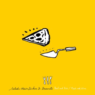 Restoran poster / yarım yamalak gıda menü resimleri - vektör