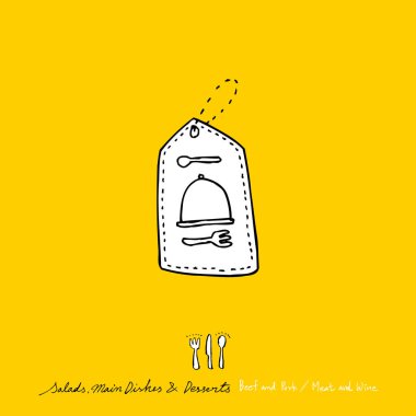 Restoran poster / yarım yamalak gıda menü resimleri - vektör