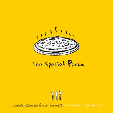 Restoran poster / yarım yamalak gıda menü resimleri - vektör