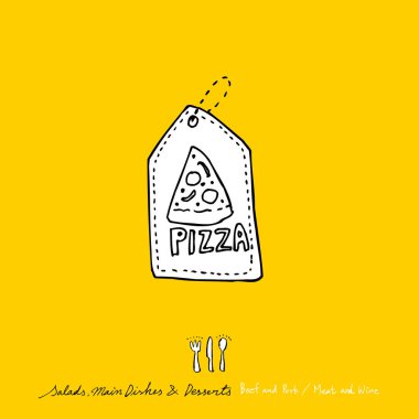 Restoran poster / yarım yamalak gıda menü resimleri - vektör