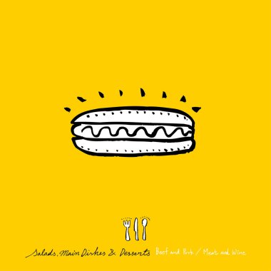 Restoran poster / yarım yamalak gıda menü resimleri - vektör