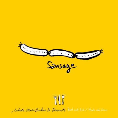 Restoran poster / yarım yamalak gıda menü resimleri - vektör