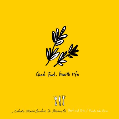 Restoran poster / yarım yamalak gıda menü resimleri - vektör