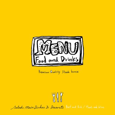 Restoran poster / yarım yamalak gıda menü resimleri - vektör