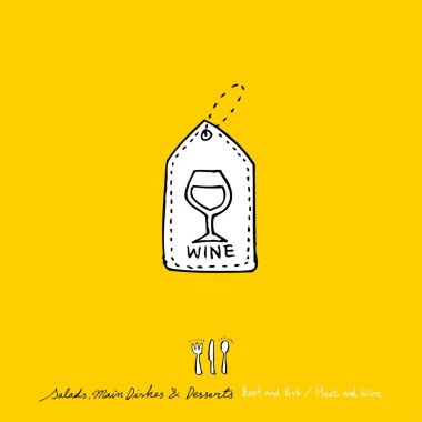 Restoran poster / yarım yamalak gıda menü resimleri - vektör