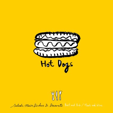 Restoran poster / yarım yamalak gıda menü resimleri - vektör