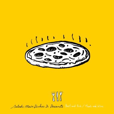 Restoran poster / yarım yamalak gıda menü resimleri - vektör