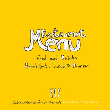 Restoran poster / yarım yamalak gıda menü resimleri - vektör