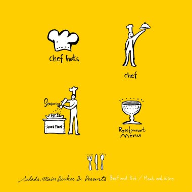 Restoran poster / yarım yamalak gıda menü resimleri - vektör