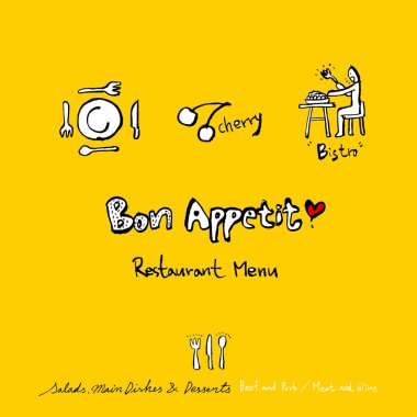Restoran poster / yarım yamalak gıda menü resimleri - vektör