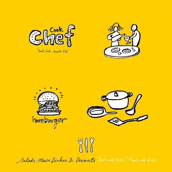 Restoran poster / yarım yamalak gıda menü resimleri - vektör