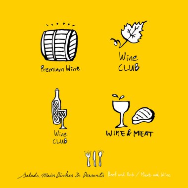 Restoran poster / yarım yamalak gıda menü resimleri - vektör