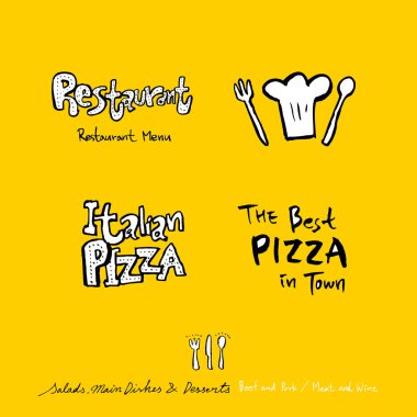 Restoran poster / yarım yamalak gıda menü resimleri - vektör