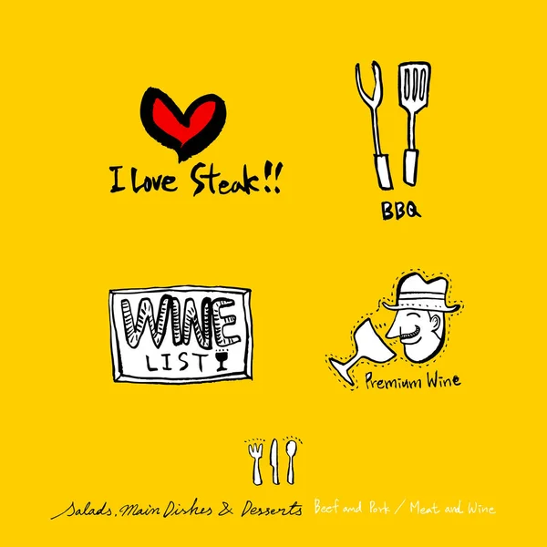 Restoran poster / yarım yamalak gıda menü resimleri - vektör