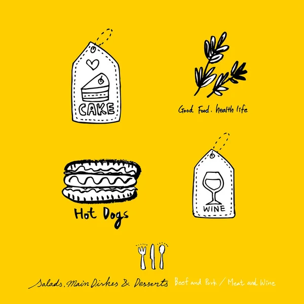 Restoran poster / yarım yamalak gıda menü resimleri - vektör