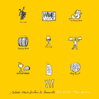 Restoran poster / yarım yamalak gıda menü resimleri - vektör