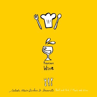 Restoran poster / yarım yamalak gıda menü resimleri - vektör