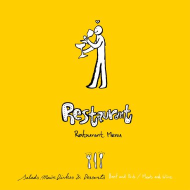 Restoran poster / yarım yamalak gıda menü resimleri - vektör